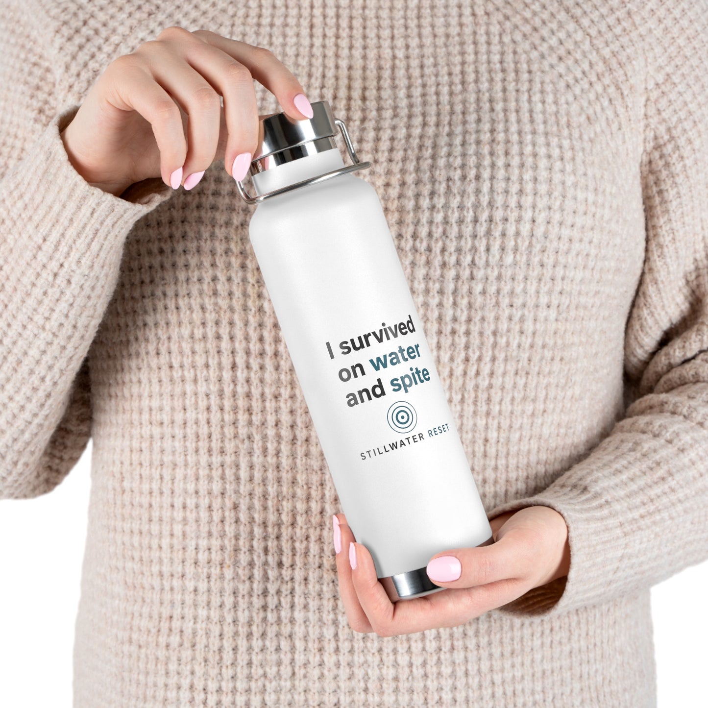 I Survived on Water and Spite Insulated Bottle, 22oz