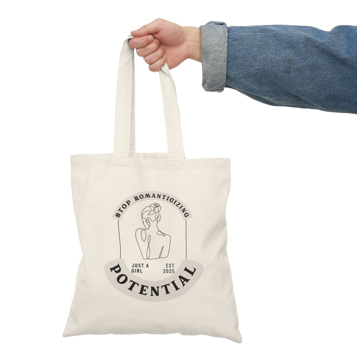 STOP ROMANTICING POTENTIAL TOTE BAG