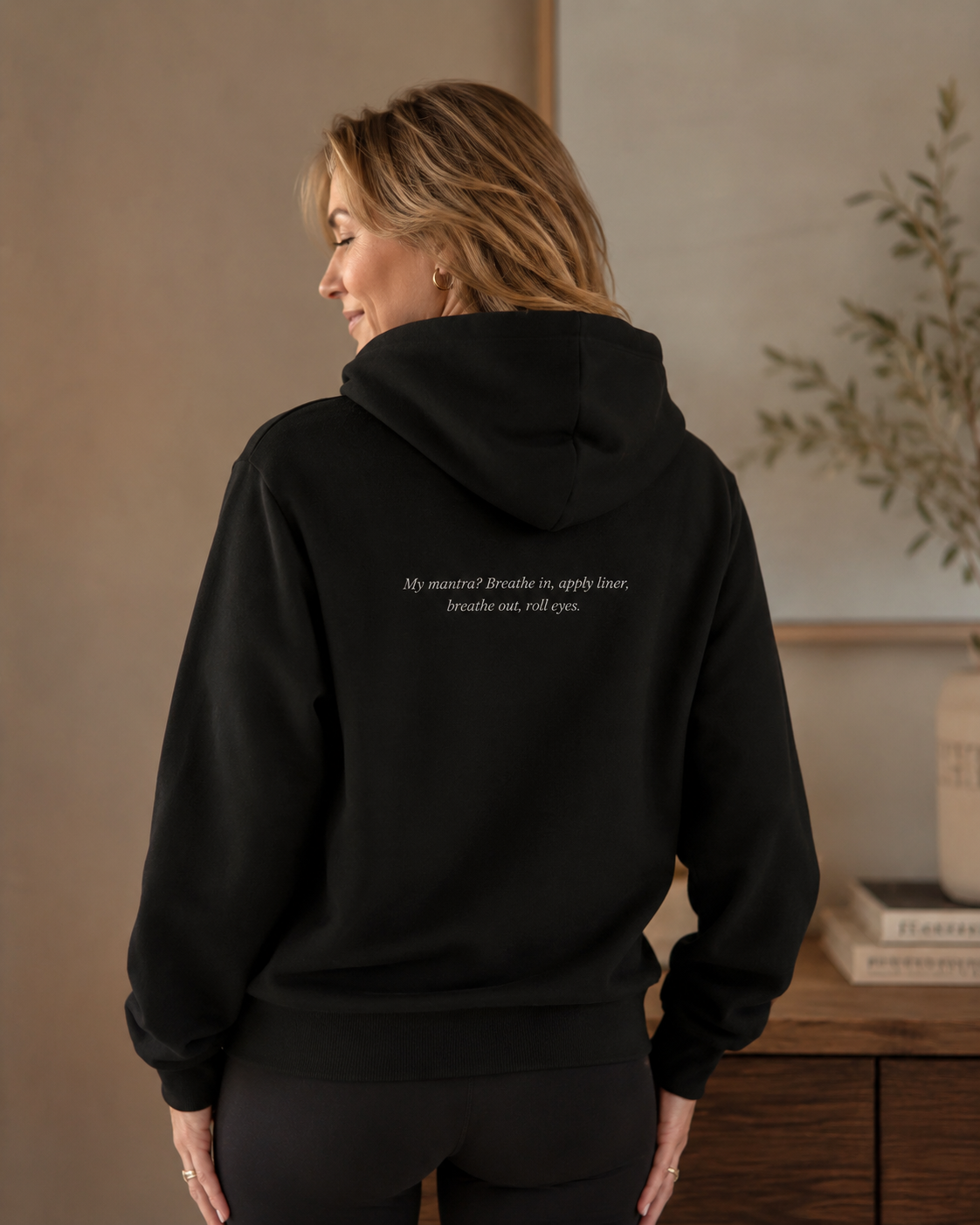 Breathe In, Apply Liner Zip up Hoodie