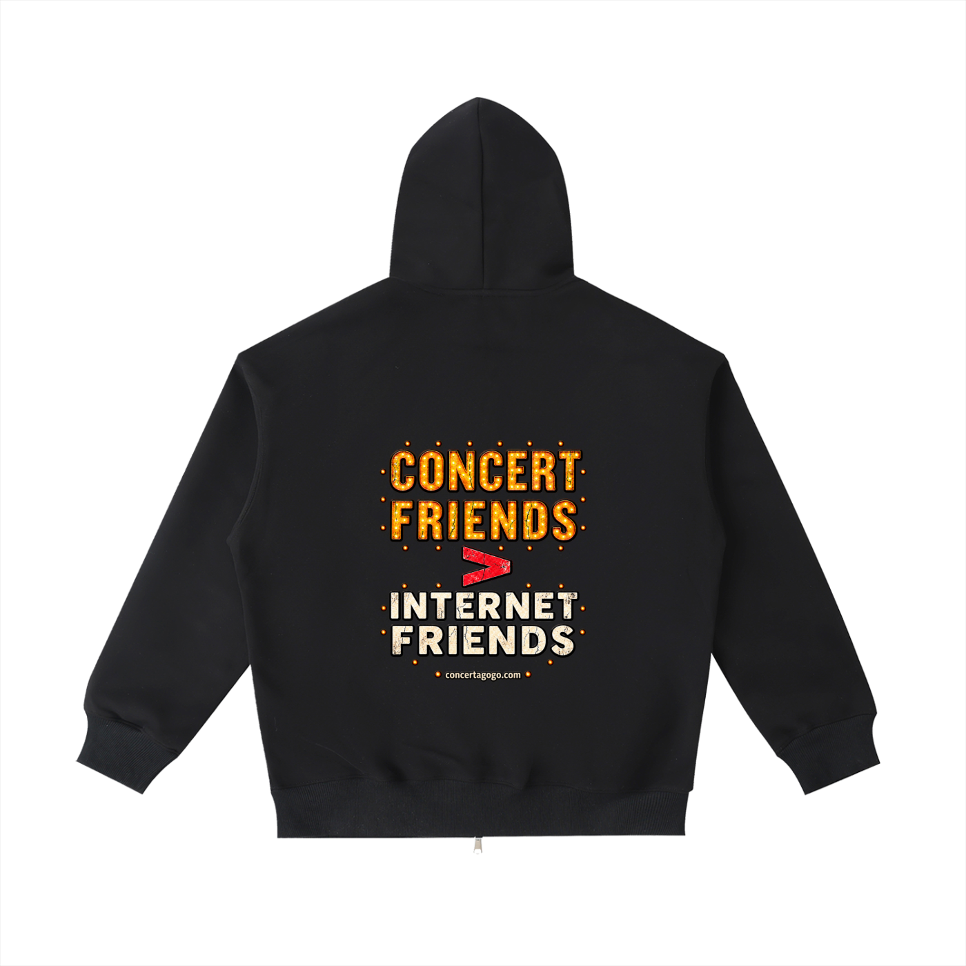 Concert Friends Zip up Pocket Hoodie